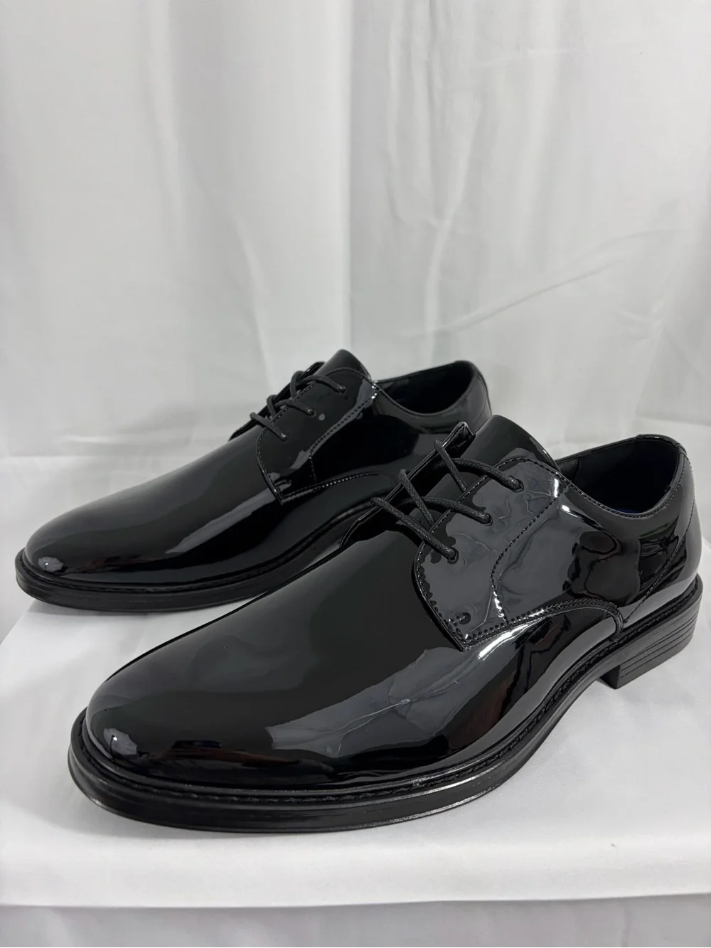 NWT Nunn Bush Men's Size 9 Black Patent Derby Dress Shoes Sleek Formal Oxfords